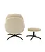 J-line zetel Relax + Voetbank - metaal/multiplex - beige/zwart
