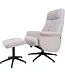 Veer carpets Relaxfauteuil Bindy + Hocker – Bouclé – Naturel