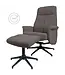Veer carpets Relaxfauteuil Bindy + Hocker – Bouclé – Brown