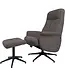 Veer carpets Relaxfauteuil Bindy + Hocker – Bouclé – Brown