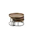 J-Line bijzettafel Rond - aluminium - roest - set van 3