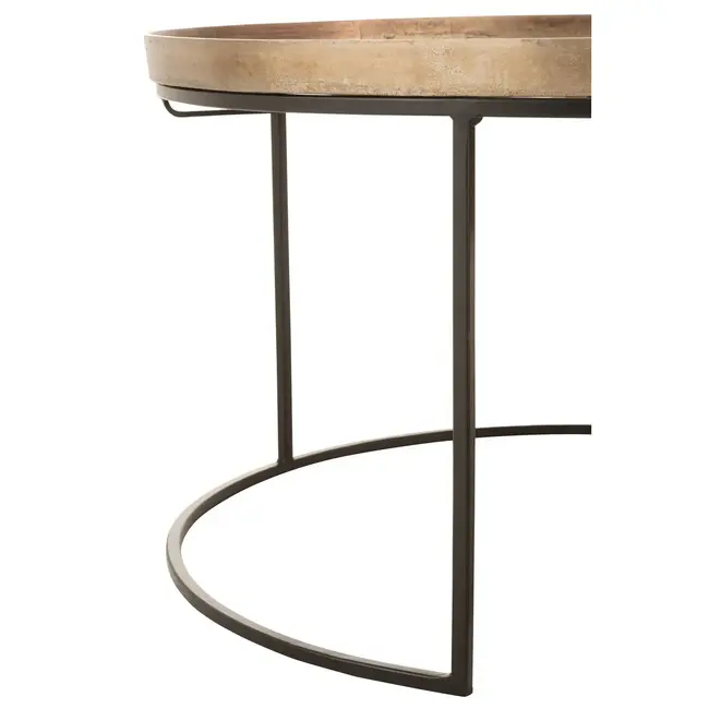 J-Line bijzettafel Rond - aluminium - roest - set van 3