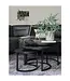 Home67 Salontafel Bart - Set van 2 - Zwart blad - Zwart onderstel