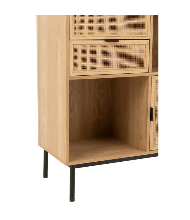 J-line J-Line Kast Vakken Mdf/Metaal Naturel/Zwart