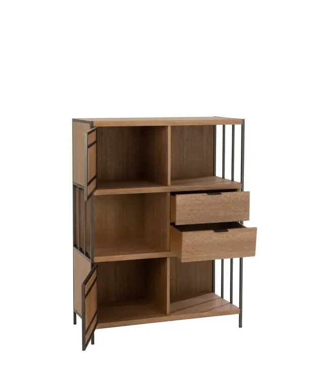 J-line J-Line Compartimenten kast - hout/ metaal - naturel