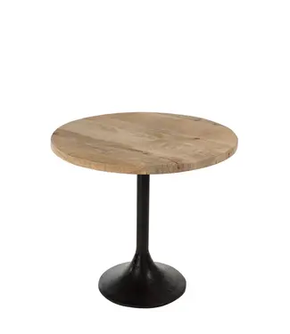 J-line J-Line Tafel Bar Rond Hout/Metaal Naturel/Zwart