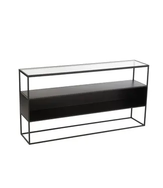 J-line J-Line Console Vierkant Metaal/Glas Zwart