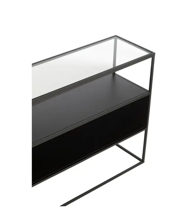 J-line J-Line Console Vierkant Metaal/Glas Zwart
