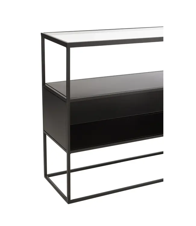 J-line J-Line Console Vierkant Metaal/Glas Zwart