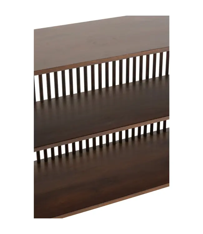 J-line J-Line Console 2 Planken Conie Mango Hout Donker Bruin