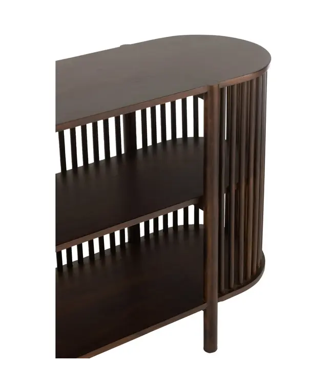 J-line J-Line Console 2 Planken Conie Mango Hout Donker Bruin