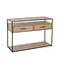 J-line J-Line Console Zigzag 2 Lades Hout/Metaal Naturel/Zwart