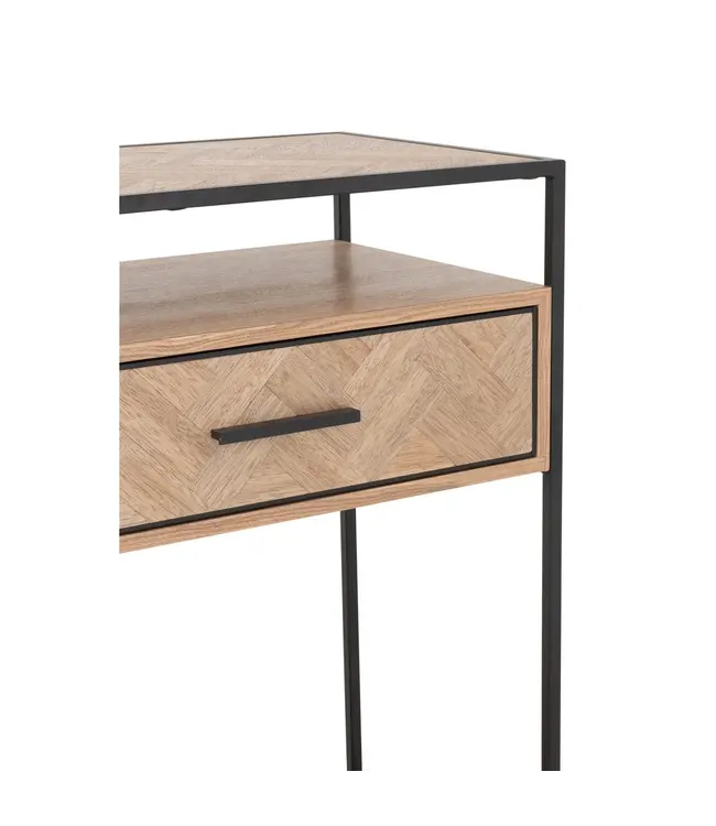 J-line J-Line Console Zigzag 2 Lades Hout/Metaal Naturel/Zwart