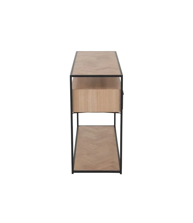 J-line J-Line Console Zigzag 2 Lades Hout/Metaal Naturel/Zwart