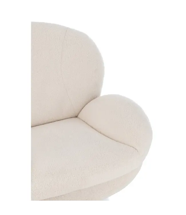 J-line J-Line zetel Relax + Voetbank - metaal/multiplex - creme/zilver