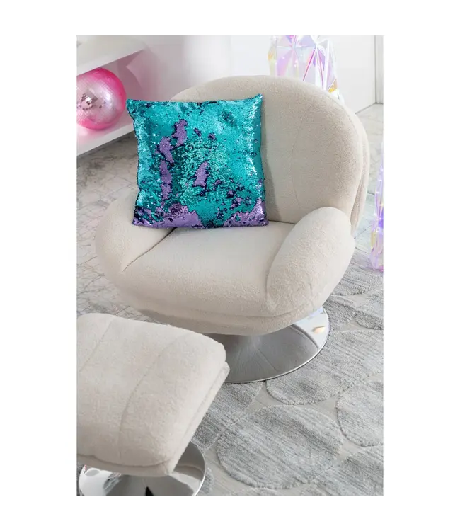 J-line J-Line zetel Relax + Voetbank - metaal/multiplex - creme/zilver