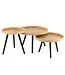 J-line J-Line Set Van 3 Bijzettafel Rond Mango Hout Naturel