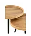 J-line J-Line Set Van 3 Bijzettafel Rond Mango Hout Naturel
