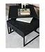 Home67 Salontafel Ruby Visgraat - Zwart Mangohout - Set van 2