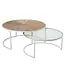 J-line J-Line bijzettafel Relax - metaal/hout - wit/naturel - set van 2