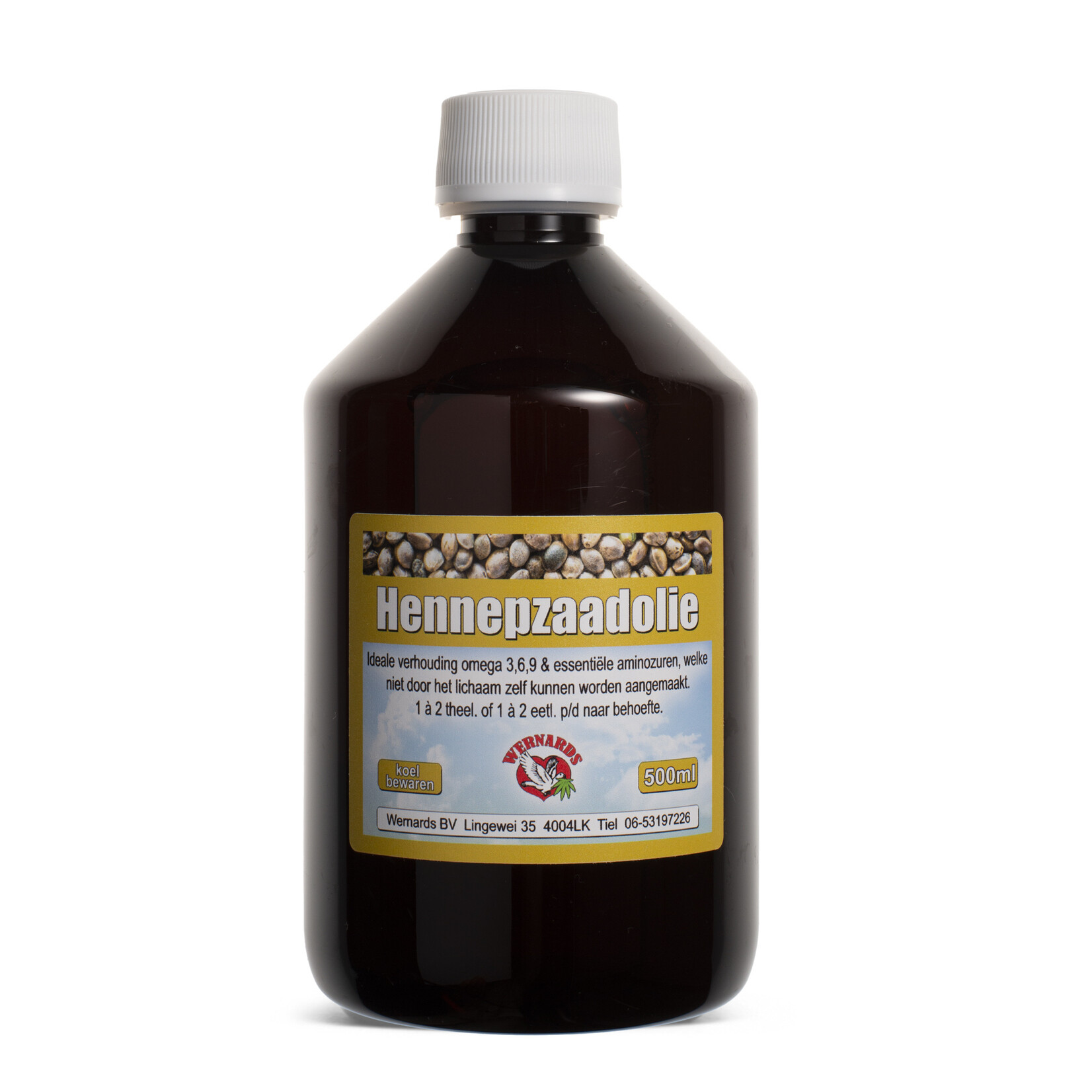 Wernards Hennepzaadolie koud geperst (500ml)