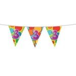 Party Planet Vlaggenlijn ’3’ jaar (10m)