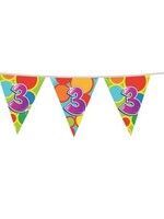 Party Planet Vlaggenlijn ’3’ jaar (10m)