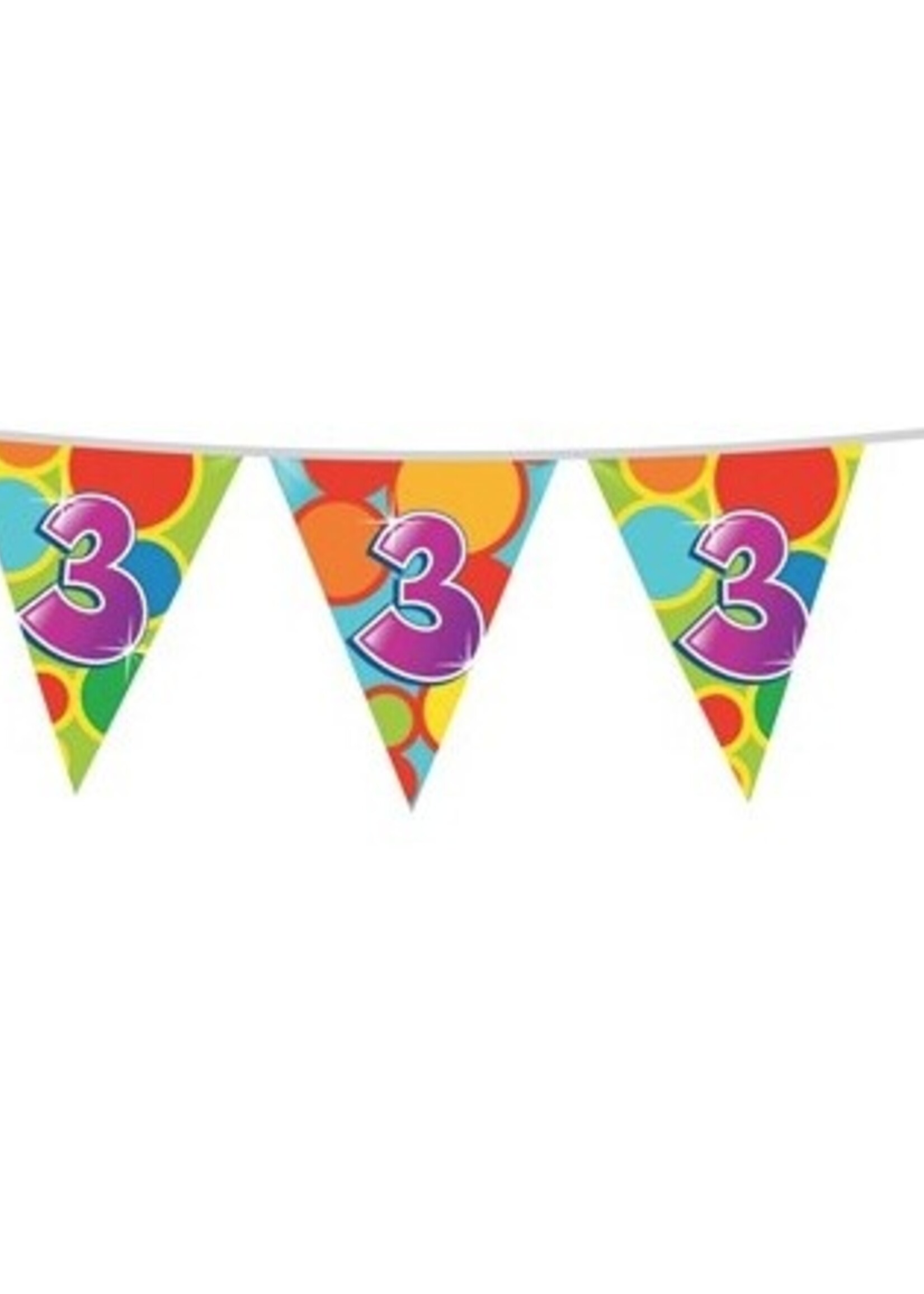 Party Planet Vlaggenlijn ’3’ jaar (10m)