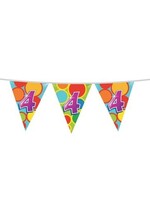 Party Planet Vlaggenlijn ’4’ jaar (10m)