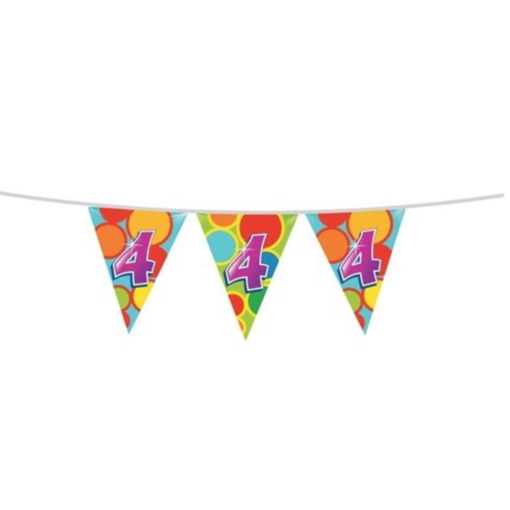 Party Planet Vlaggenlijn ’4’ jaar (10m)