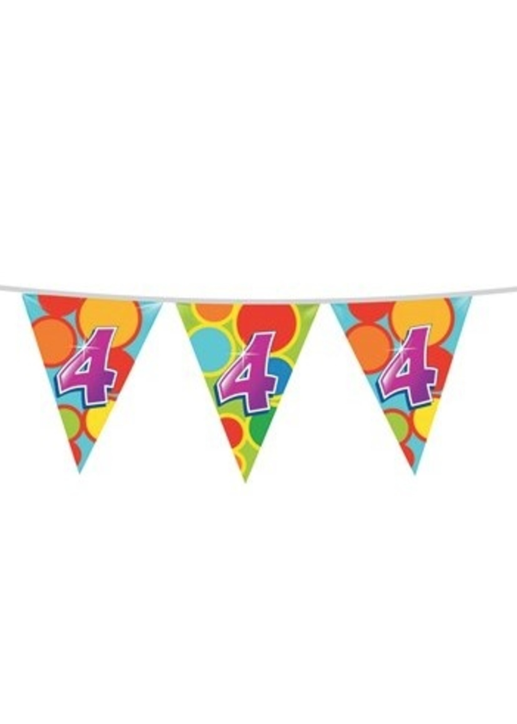 Party Planet Vlaggenlijn ’4’ jaar (10m)
