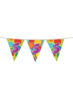 Party Planet Vlaggenlijn ’5’ jaar (10m)