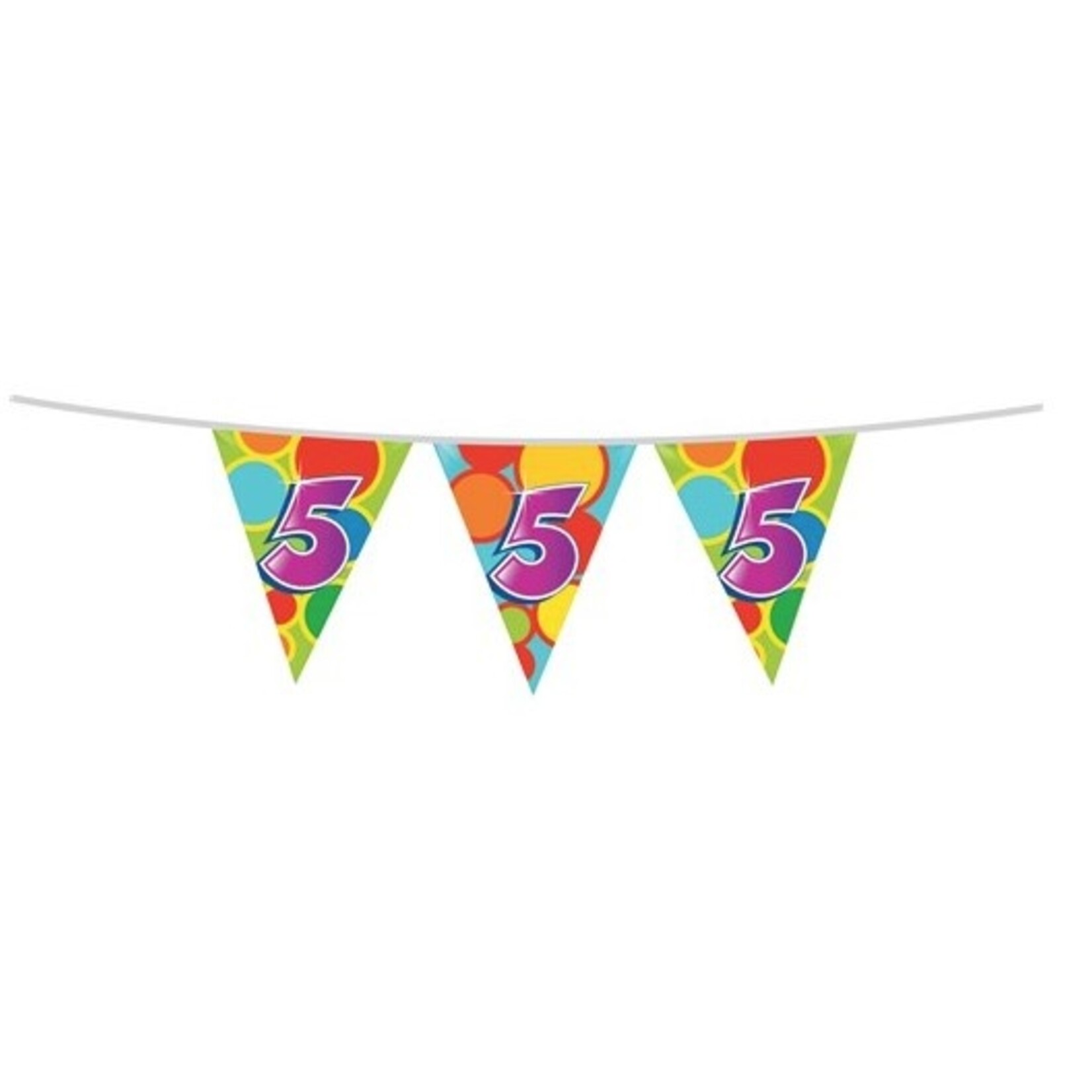 Party Planet Vlaggenlijn ’5’ jaar (10m)