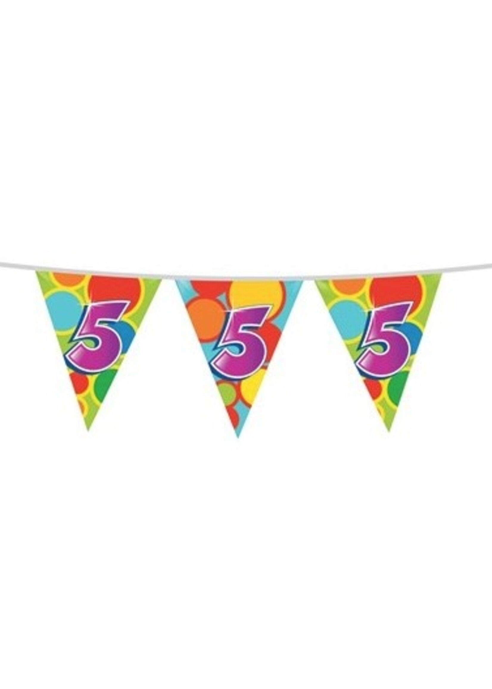 Party Planet Vlaggenlijn ’5’ jaar (10m)