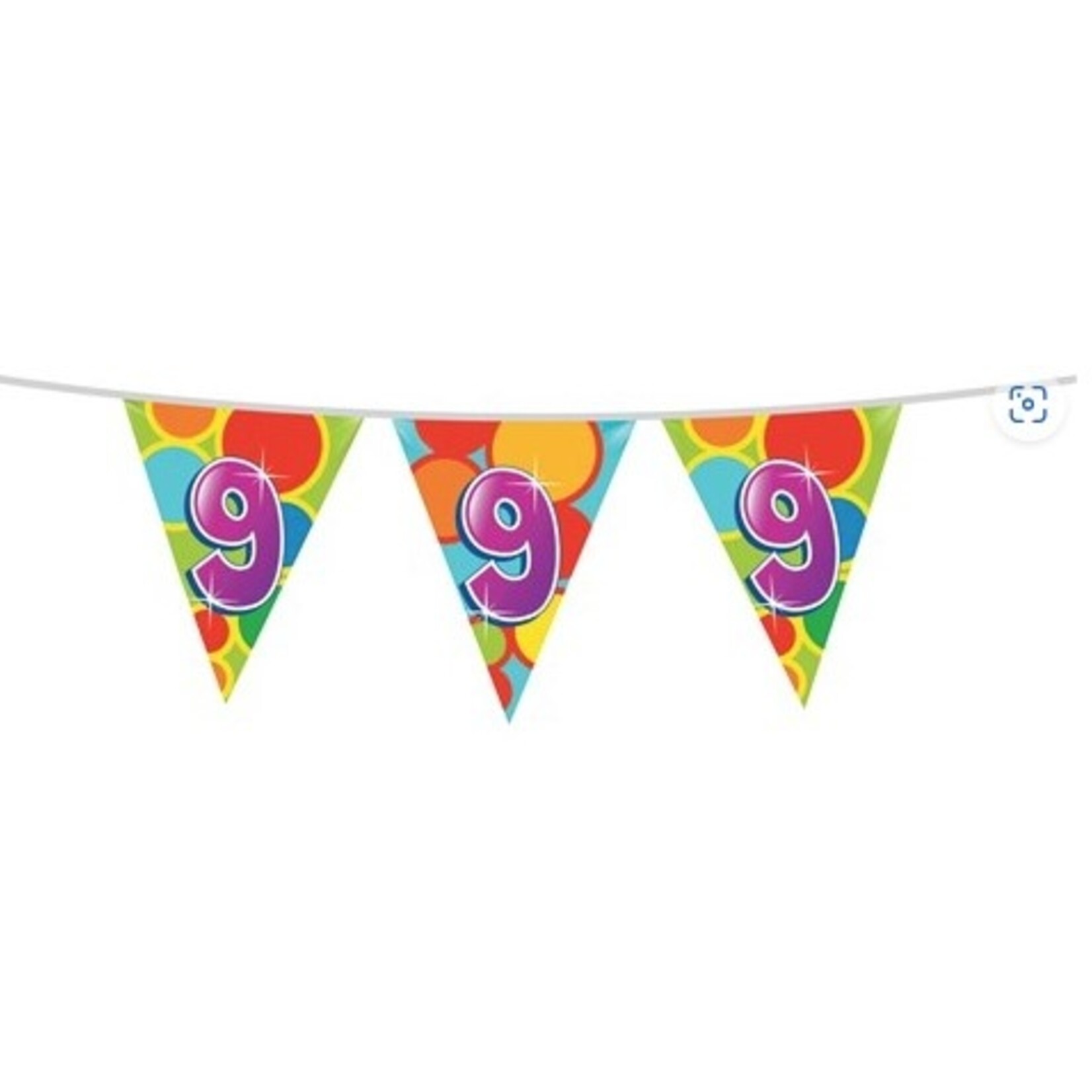 Party Planet Vlaggenlijn ’9’ jaar (10m)