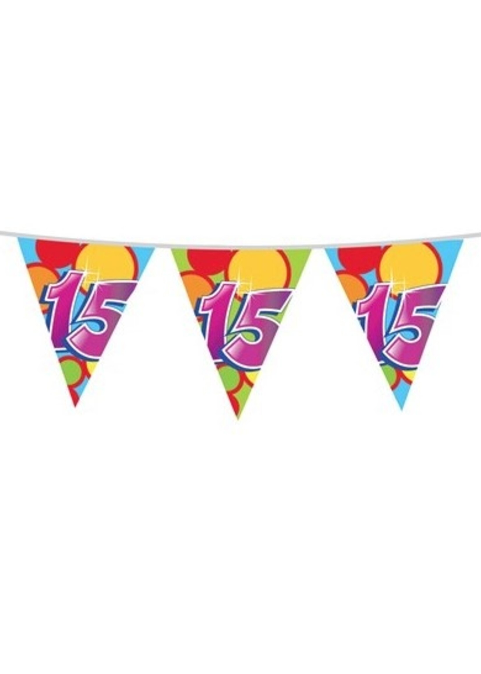 Party Planet Vlaggenlijn ’15’ jaar (10m)