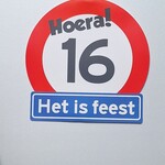 Party Planet Huldeschild 16 jaar