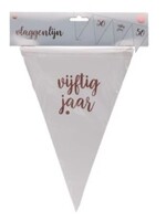 Vlaggenlijn wit Rose goud 50 jaar