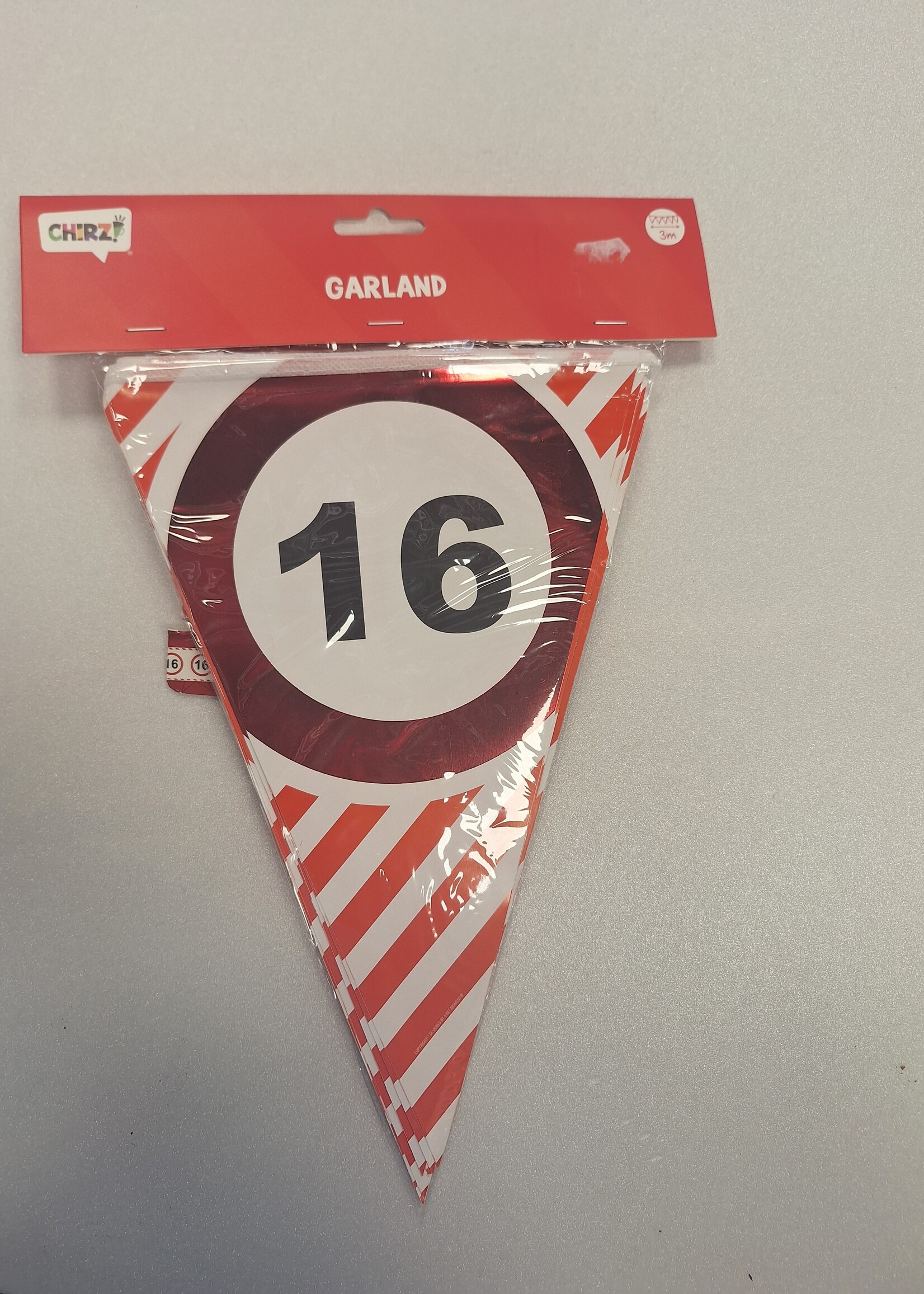 Vlaggenlijn Hoera ! 16 jaar 3 meter