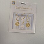 Party Planet Swirl decorations 16 jaar Goud & wit