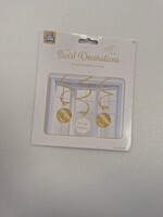 Party Planet Swirl decorations 16 jaar Goud & wit