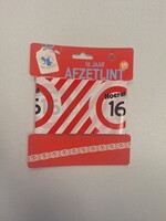 Afzetlint 16 jaar rood wit gestreept