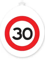 Ballonnen 30 jaar rood/wit