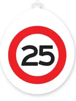 Party Planet Ballonnen 25 jaar rood/wit