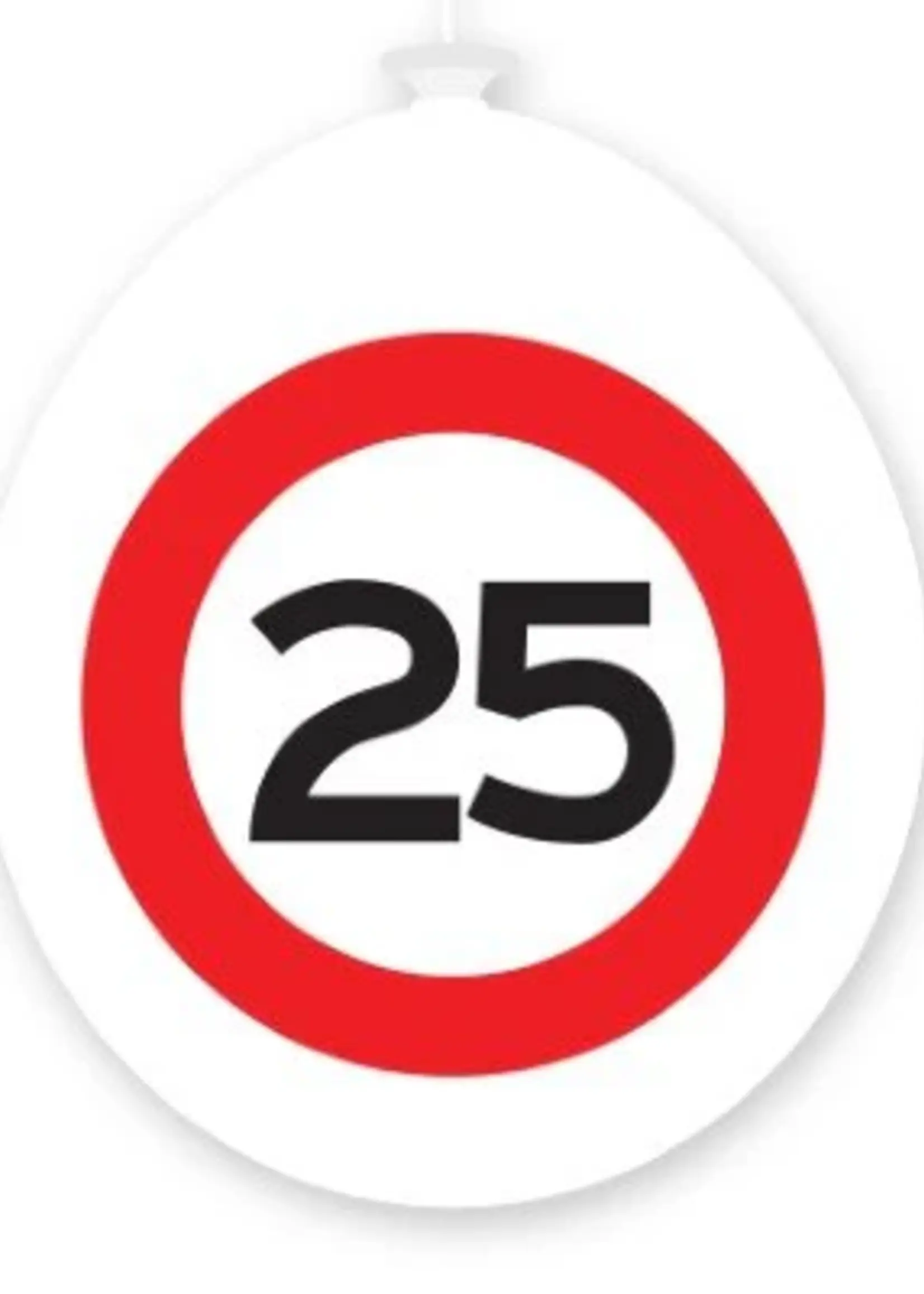 Ballonnen 25 jaar rood/wit 10 stuks