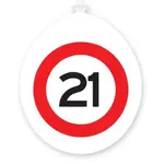 Party Planet Ballonnen 21 jaar rood/wit