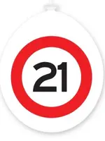 Ballonnen 21 jaar rood/wit
