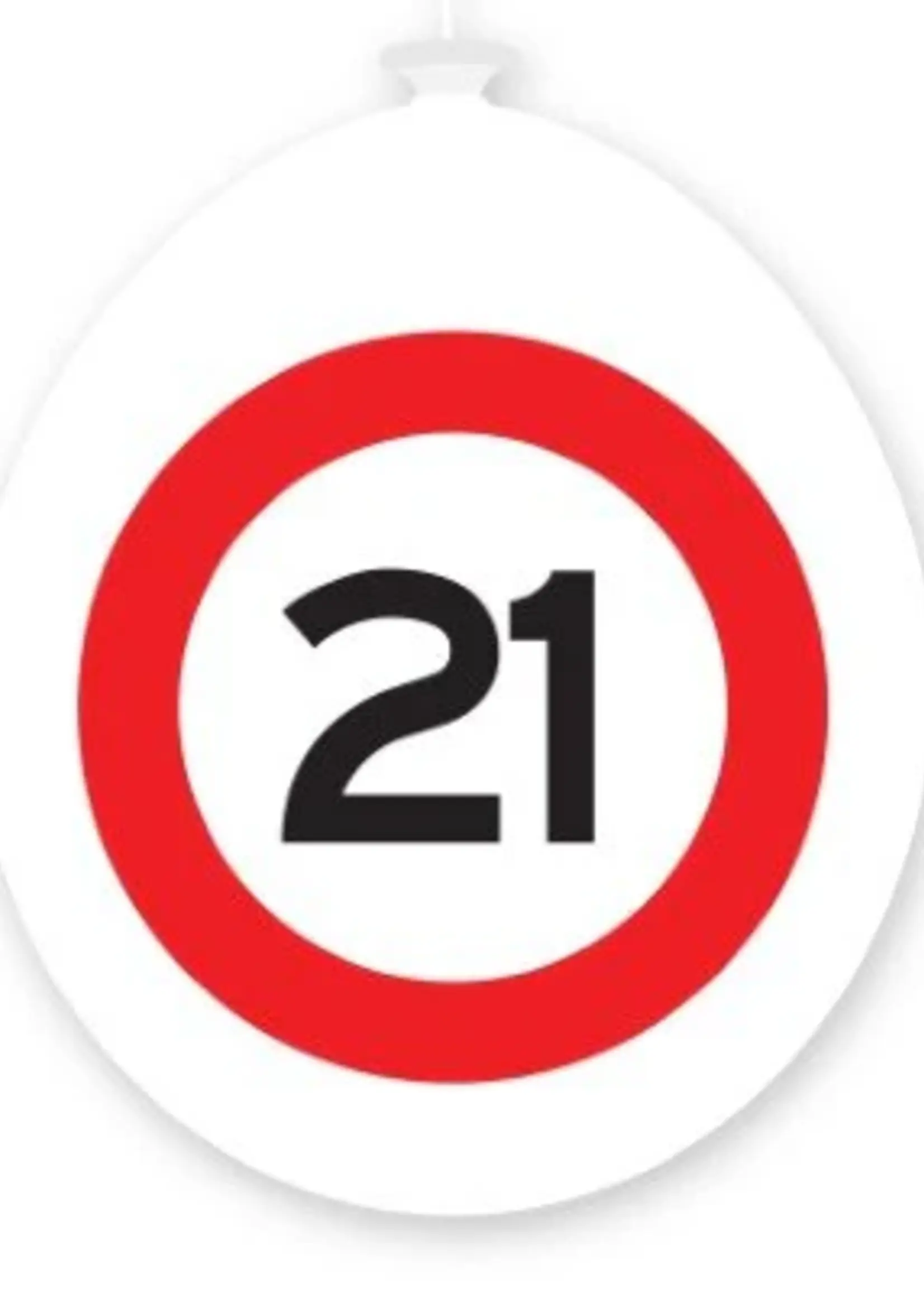 Ballonnen 21 jaar rood/wit 10 stuks