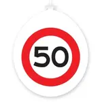 Party Planet Ballonnen 50 jaar rood/wit