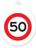Party Planet Ballonnen 50 jaar rood/wit